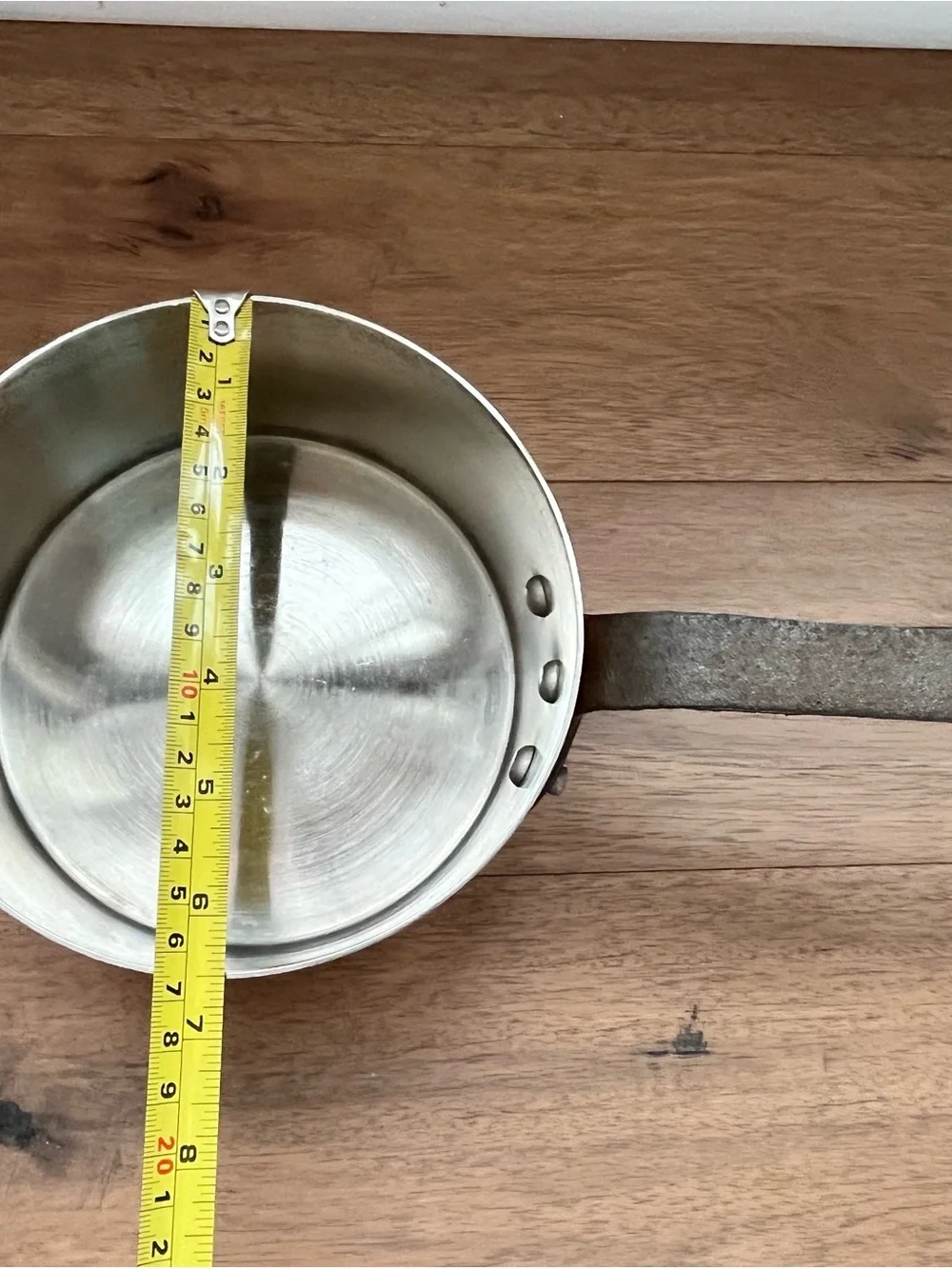 Vintage French Copper Saucepan with Iron Handle